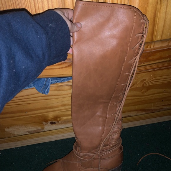 Brown Lace up boots with zipper - Picture 4 of 4